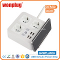 EU Schuko Germany power strip socket eurpean with 4 USB Charger Power Strip